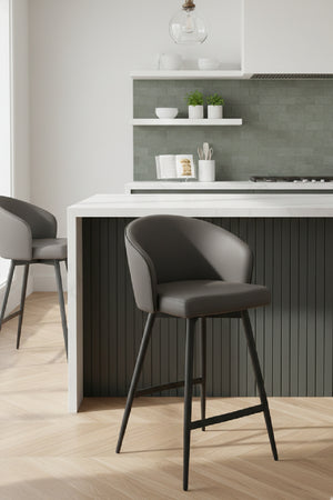   Modern European furniture - Gray Curved Swivel Counter Stool - www.oroa.com | Oroa.com