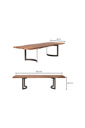 Solid Acacia Wood Dining Table | Novi Living Bent | Oroa.com