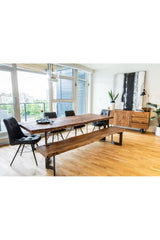 Modern European furniture - Brown Acacia Bench - www.oroa.com