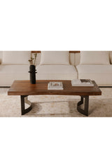 Modern European furniture - Brown Acacia Coffee Table - www.oroa.com