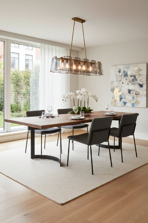 Solid Acacia Wood Dining Table | Novi Living Bent | Oroa.com