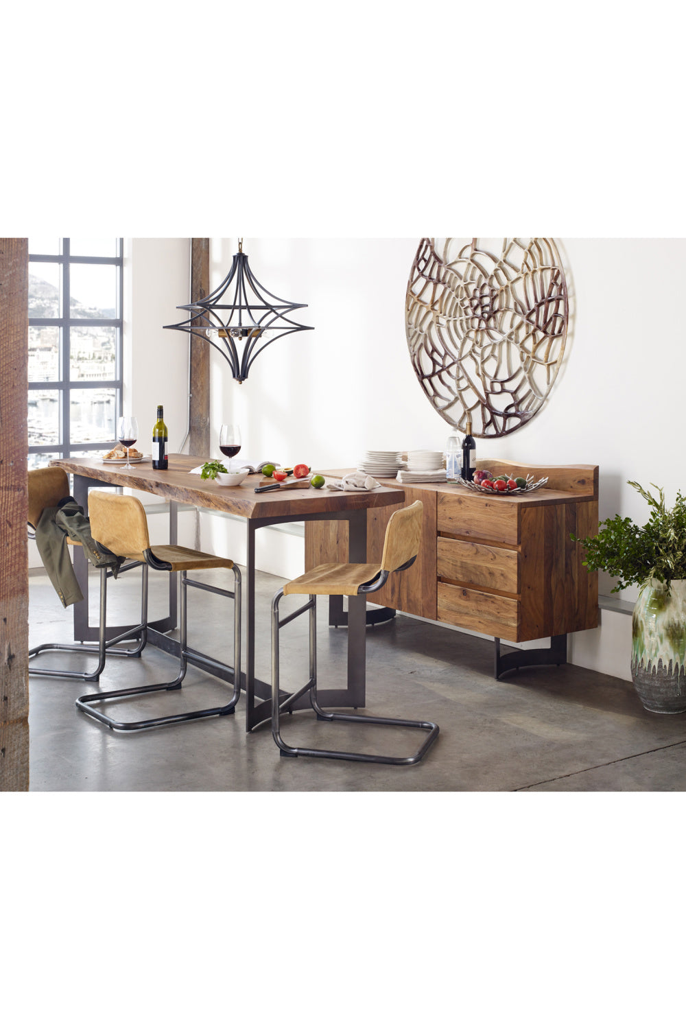 Acacia Wood Top Counter Table | Novi Living Bent