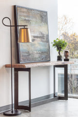 Modern European furniture - Brown Acacia Rustic Console Table - www.oroa.com