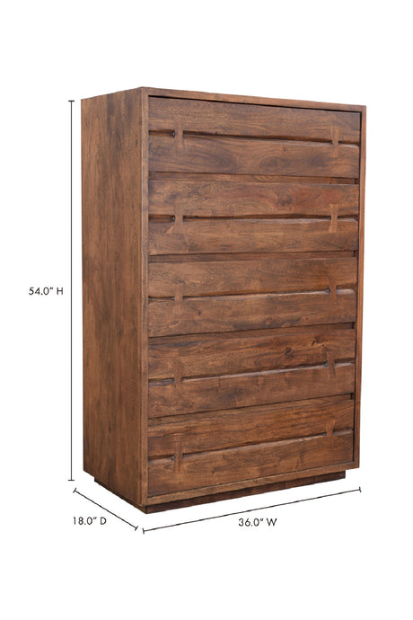 Modern European furniture - Solid Acacia 5-Drawer Chest - www.oroa.com