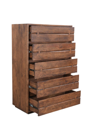Modern European furniture - Solid Acacia 5-Drawer Chest - www.oroa.com