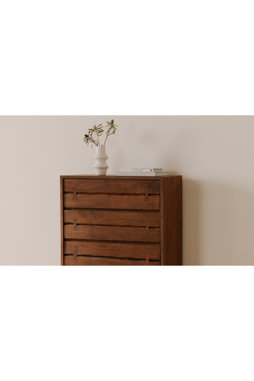 Modern European furniture - Solid Acacia 5-Drawer Chest - www.oroa.com