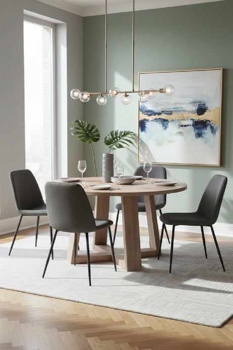 Whitewashed Acacia Round Dining Table | Novi Living Tanya