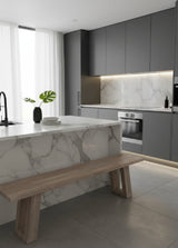 Modern European furniture - Whitewashed Acacia Wood Bench - www.oroa.com
