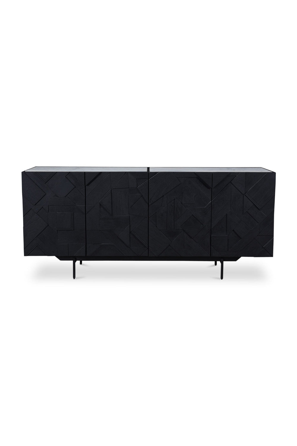 Modern European furniture - Carved Black Mango Wood Sideboard - www.oroa.com
