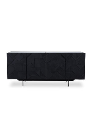 Modern European furniture - Carved Black Mango Wood Sideboard - www.oroa.com