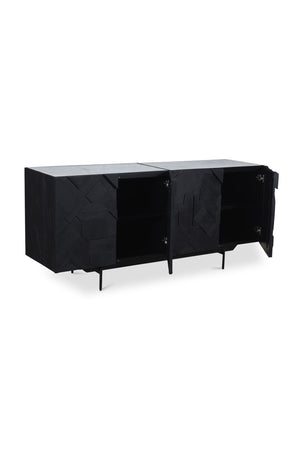 Modern European furniture - Carved Black Mango Wood Sideboard - www.oroa.com