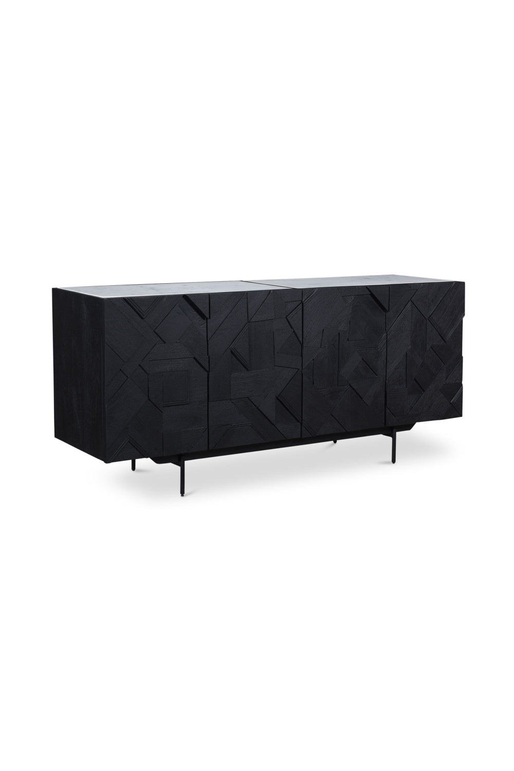 Modern European furniture - Carved Black Mango Wood Sideboard - www.oroa.com