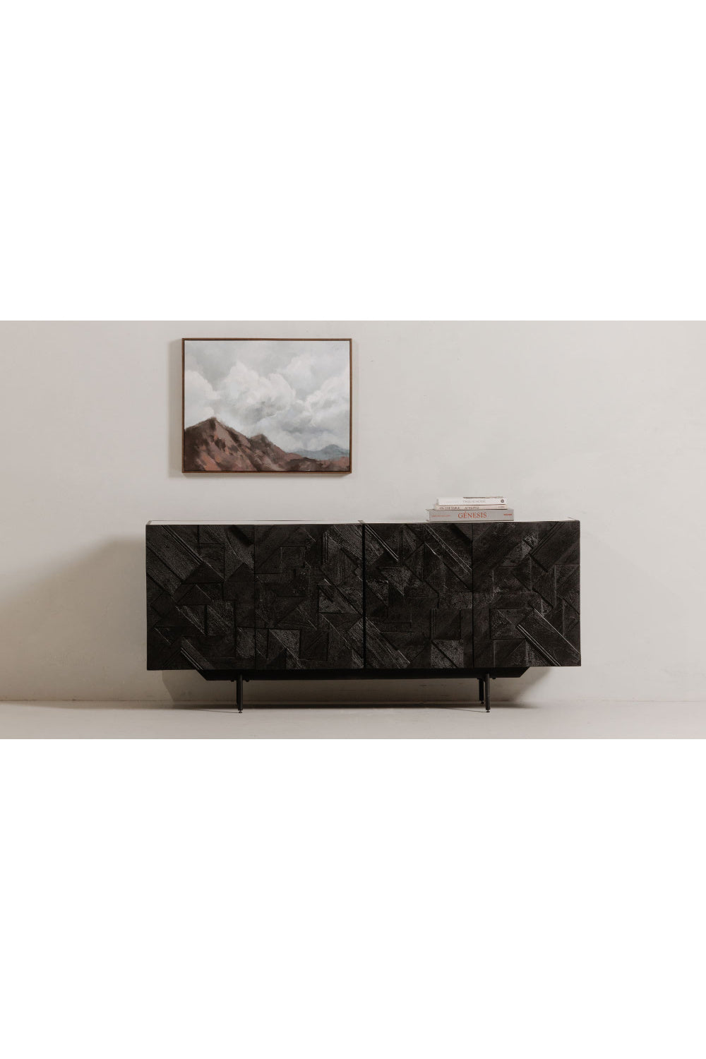 Modern European furniture - Carved Black Mango Wood Sideboard - www.oroa.com