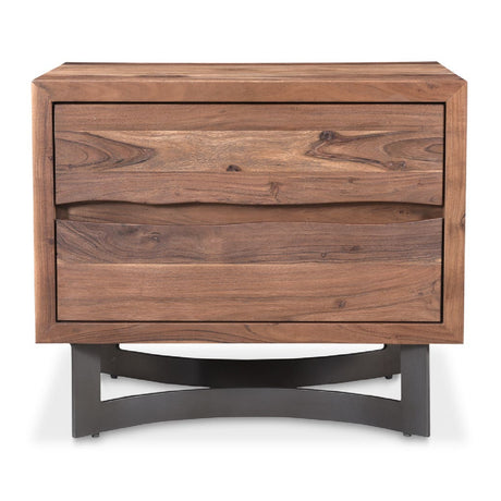 Modern European furniture - Acacia 2-Drawer Rustic Nightstand - www.oroa.com
