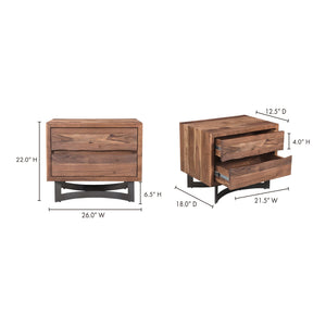 Modern European furniture - Acacia 2-Drawer Rustic Nightstand - www.oroa.com