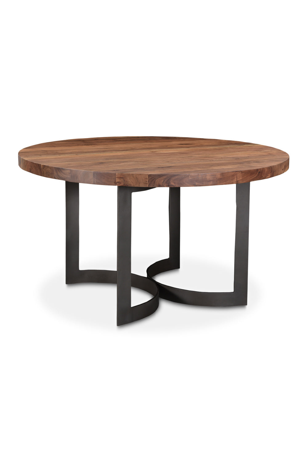 Brown Acacia Round Dining Table | Novi Living Bent