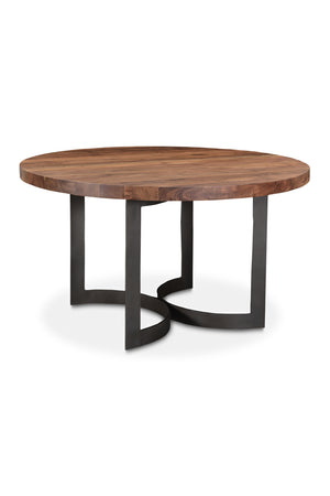 Brown Acacia Round Dining Table | Novi Living Bent