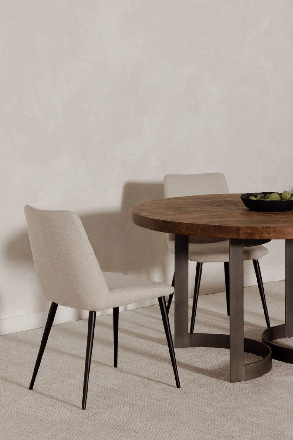 Brown Acacia Round Dining Table | Novi Living Bent