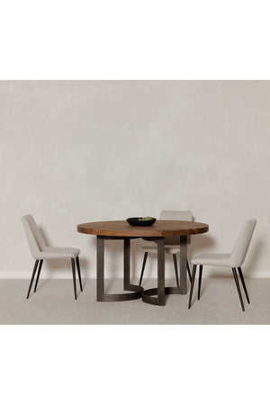 Brown Acacia Round Dining Table | Novi Living Bent