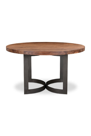Brown Acacia Round Dining Table | Novi Living Bent