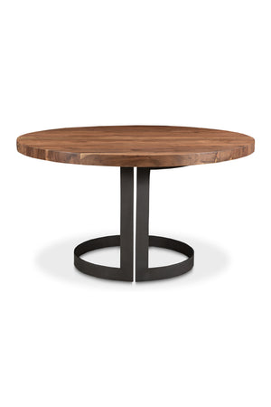 Brown Acacia Round Dining Table | Novi Living Bent