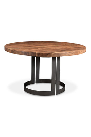 Brown Acacia Round Dining Table | Novi Living Bent