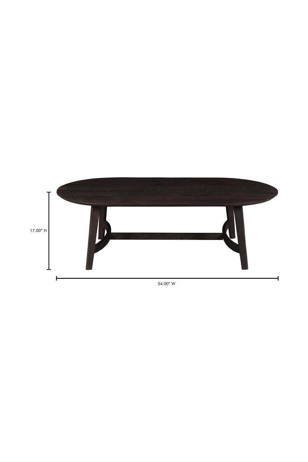 Modern European furniture - Brown Oak Oval Coffee Table - www.oroa.com