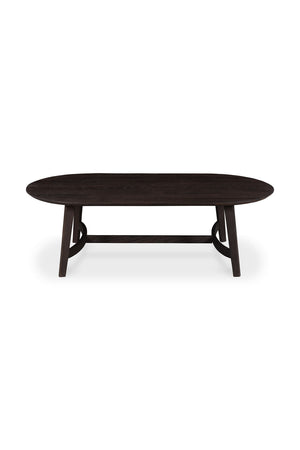 Modern European furniture - Brown Oak Oval Coffee Table - www.oroa.com