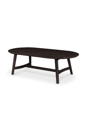 Modern European furniture - Brown Oak Oval Coffee Table - www.oroa.com