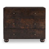 Modern or European furniture - Brown Burl 3-Drawer Nightstand - www.oroa.com