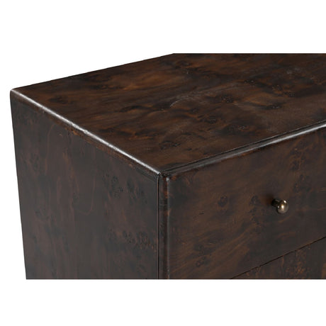 Modern or European furniture - Brown Burl 3-Drawer Nightstand - www.oroa.com