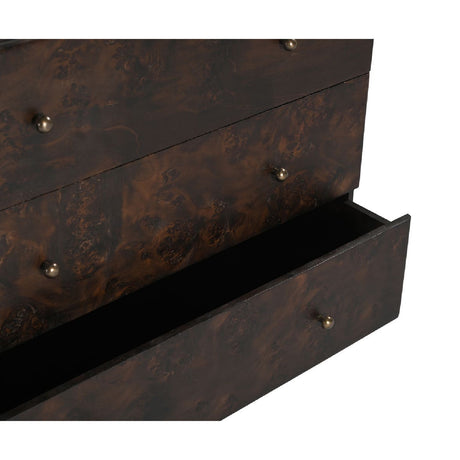 Modern or European furniture - Brown Burl 3-Drawer Nightstand - www.oroa.com