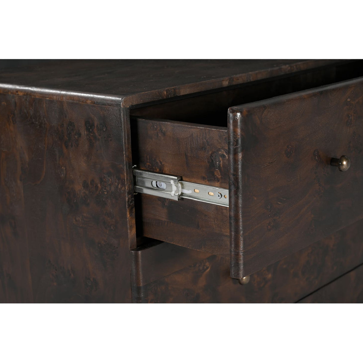 Modern or European furniture - Brown Burl 3-Drawer Nightstand - www.oroa.com