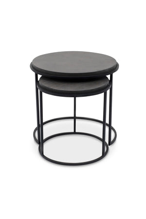 Modern European furniture - Black Lava Stone Nesting Tables (2) - www.oroa.com