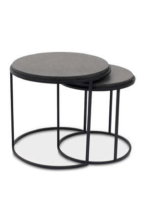 Modern European furniture - Black Lava Stone Nesting Tables (2) - www.oroa.com