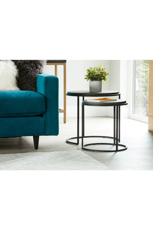 Modern European furniture - Black Lava Stone Nesting Tables (2) - www.oroa.com