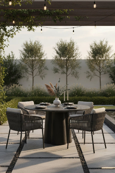 Black Terrazzo Indoor/Outdoor Dining Table | Novi Living Mono