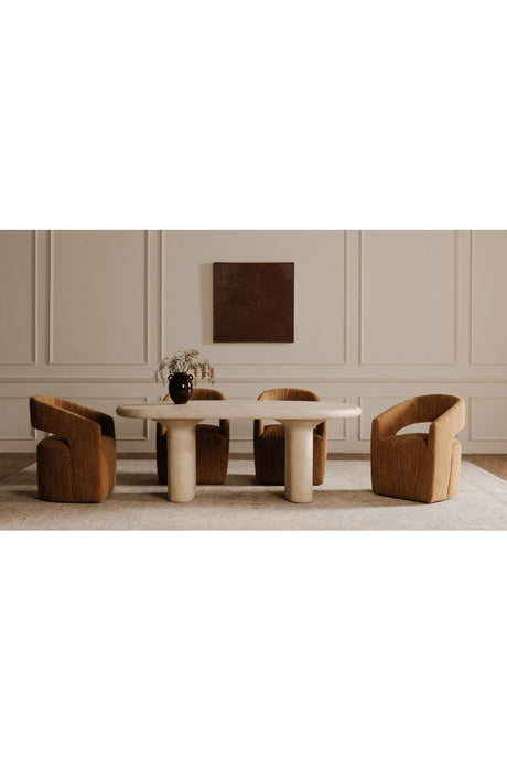 Modern European furniture - Beige Concrete Outdoor Dining Table - www.oroa.com