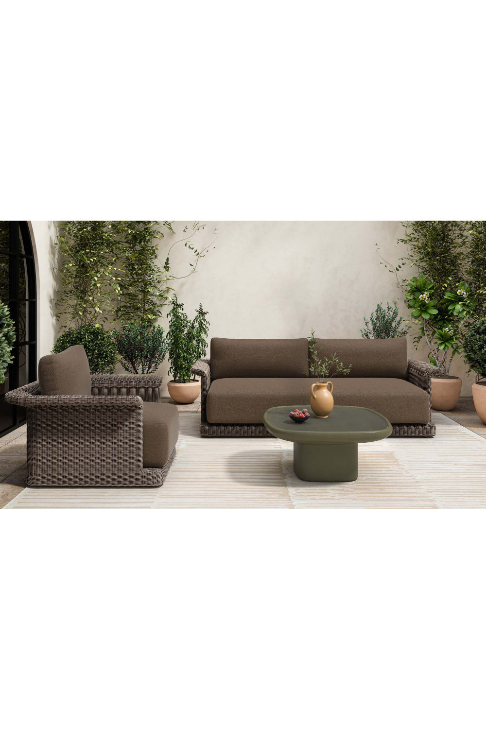 Oval Concrete Outdoor Coffee Table | Novi Living Manon