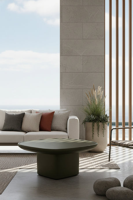 Oval Concrete Outdoor Coffee Table | Novi Living Manon