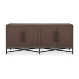 Brown Shagreen-Look 4-Door Sideboard | Novi Living Mako