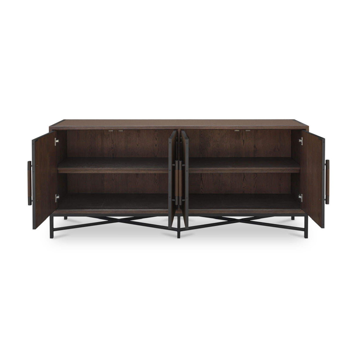 Brown Shagreen-Look 4-Door Sideboard | Novi Living Mako