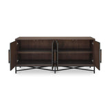 Brown Shagreen-Look 4-Door Sideboard | Novi Living Mako