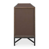 Brown Shagreen-Look 4-Door Sideboard | Novi Living Mako