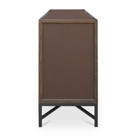 Brown Shagreen-Look 4-Door Sideboard | Novi Living Mako
