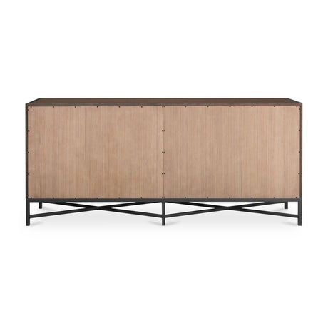 Brown Shagreen-Look 4-Door Sideboard | Novi Living Mako