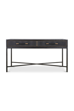 Modern European furniture - Black Vegan Leather Console Table - www.oroa.com