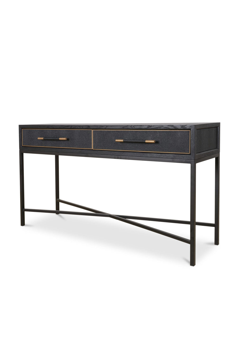 Modern European furniture - Black Vegan Leather Console Table - www.oroa.com