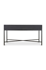 Modern European furniture - Black Vegan Leather Console Table - www.oroa.com