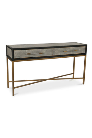 Modern European furniture - Gray Shagreen 2-Drawer Console Table - www.oroa.com